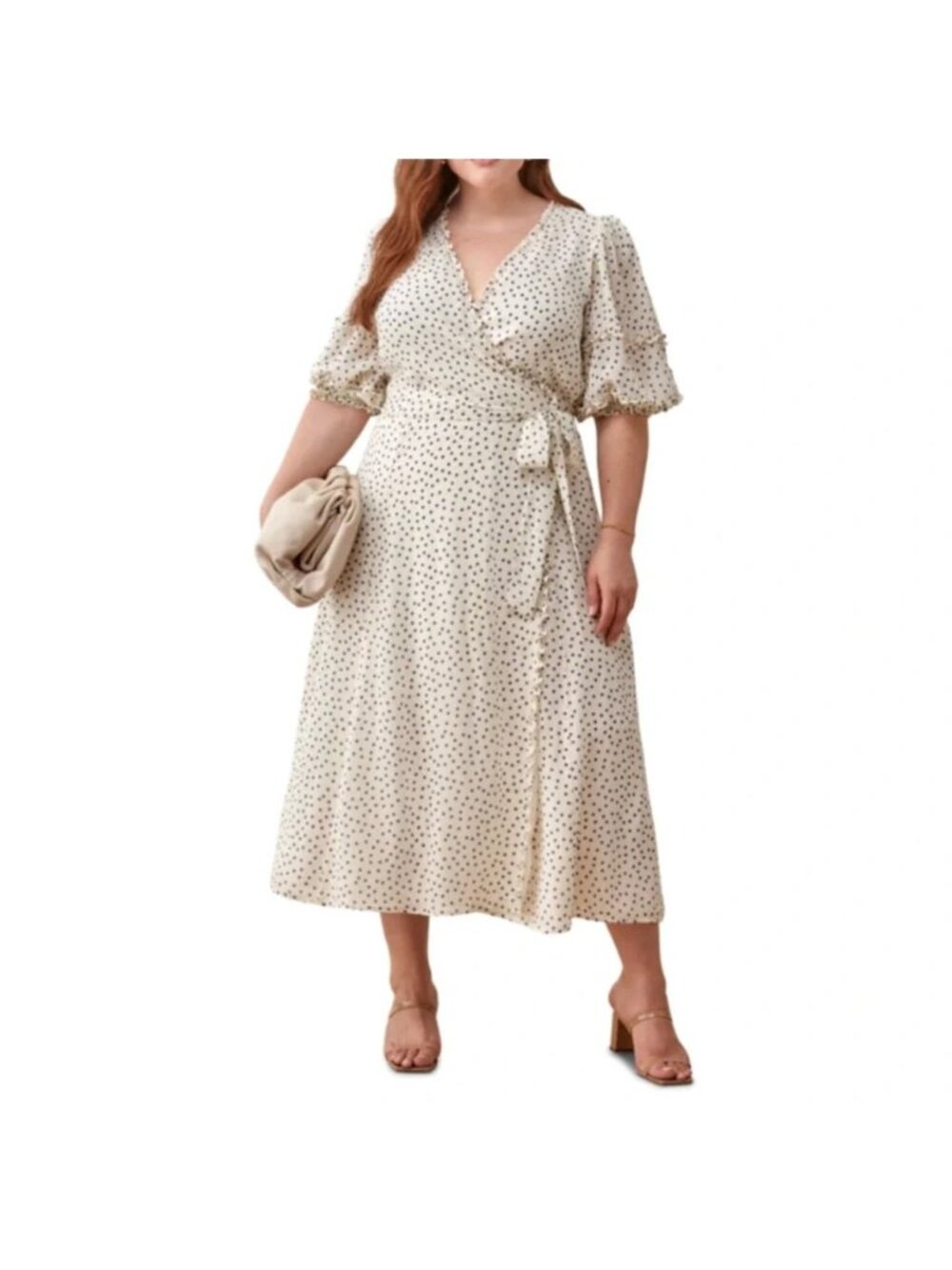 Reformation Tanna‎ Polka Dot Wrap Midi Dress 1X